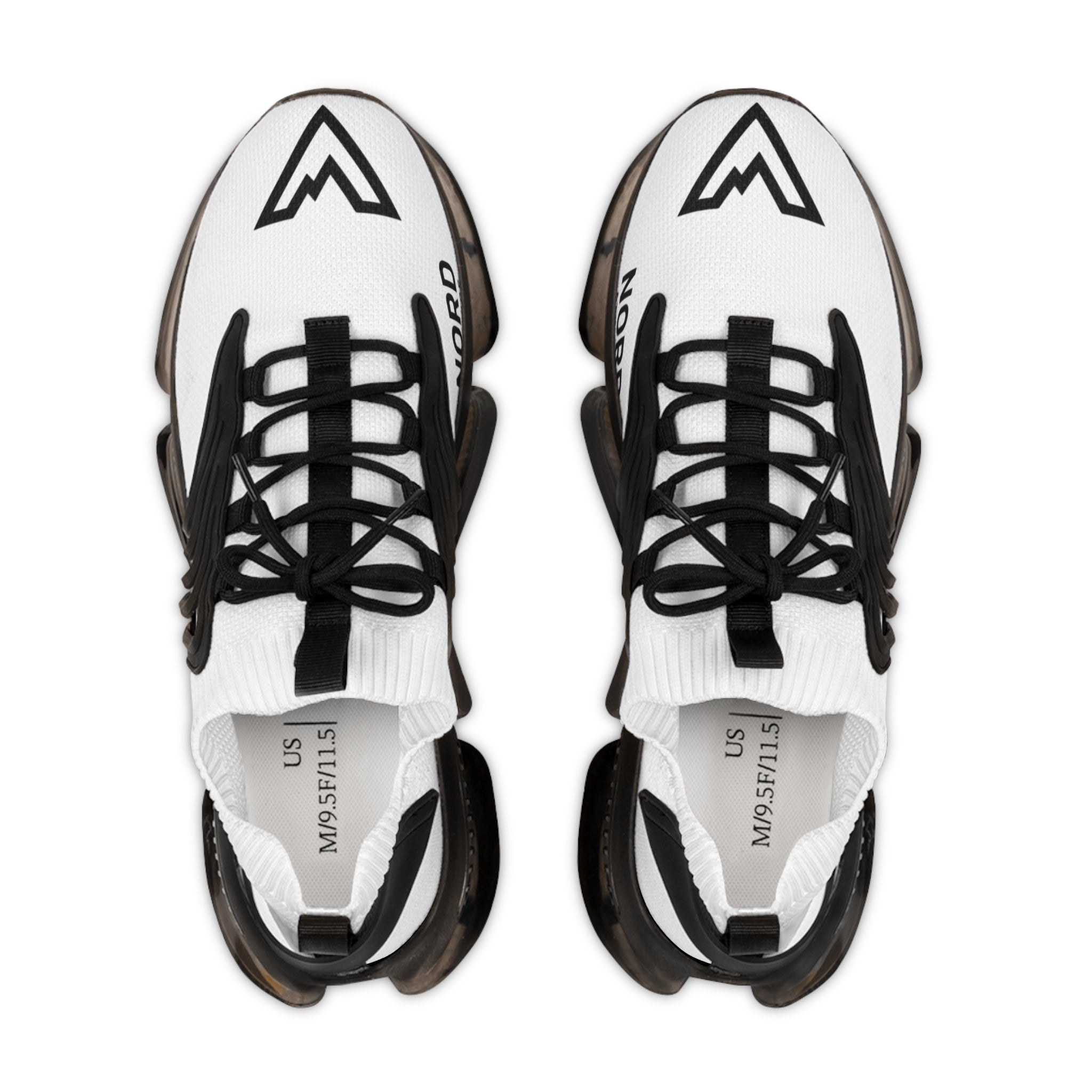 Men's White Mesh Sneakers — Lightweight Athletic Shoes with Breathable Knit Upper & Cushioned Sole