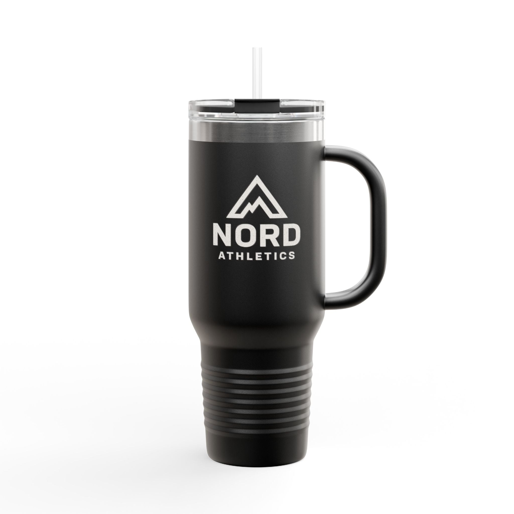 40oz Insulated Travel Mug — Nordic Adventure Stainless Steel Tumbler with Straw & Handle