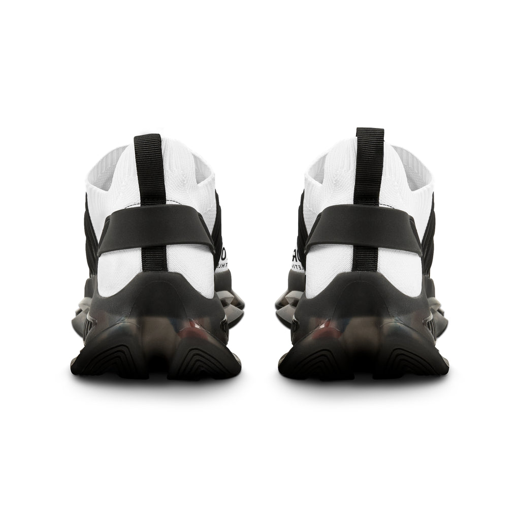 Men's White Mesh Sneakers — Lightweight Athletic Shoes with Breathable Knit Upper & Cushioned Sole