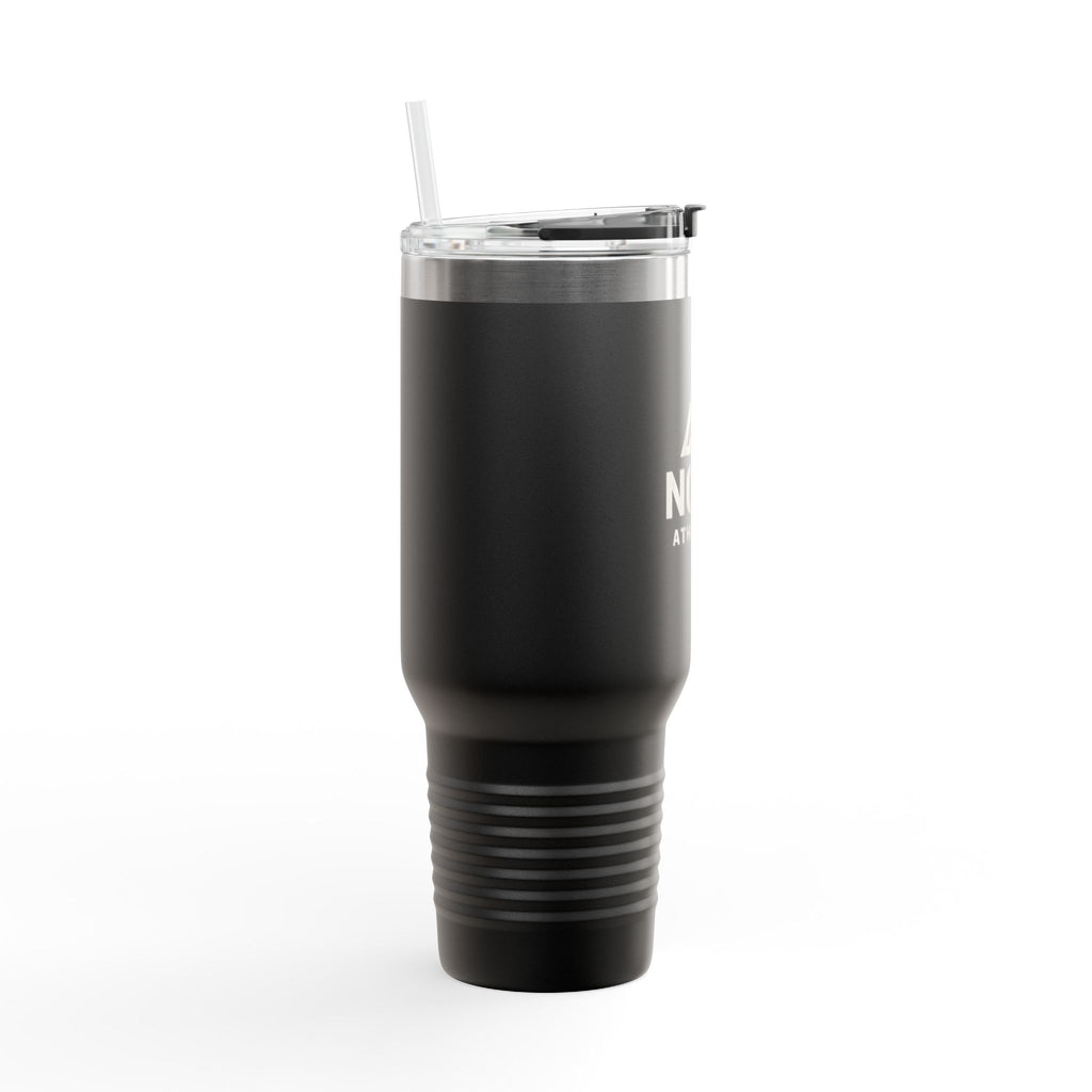 40oz Insulated Travel Mug — Nordic Adventure Stainless Steel Tumbler with Straw & Handle