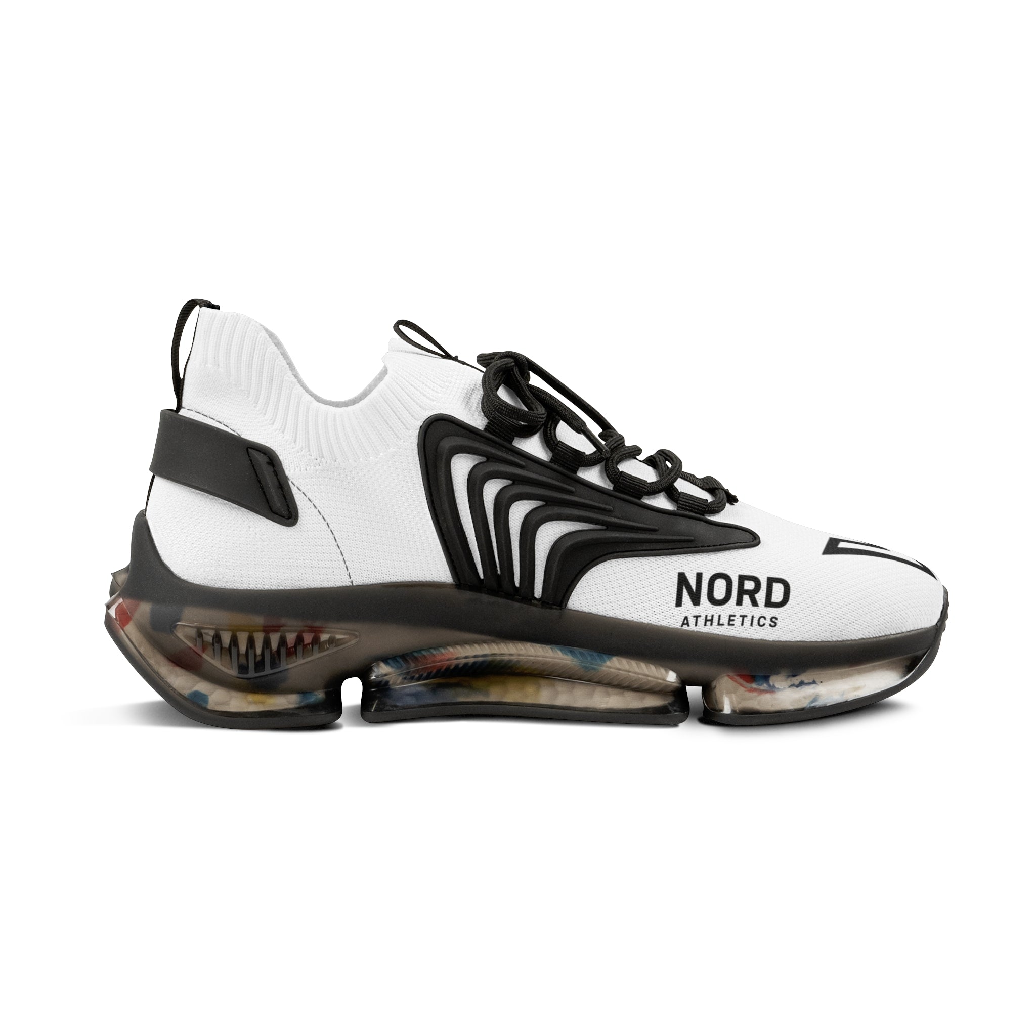 Men's White Mesh Sneakers — Lightweight Athletic Shoes with Breathable Knit Upper & Cushioned Sole