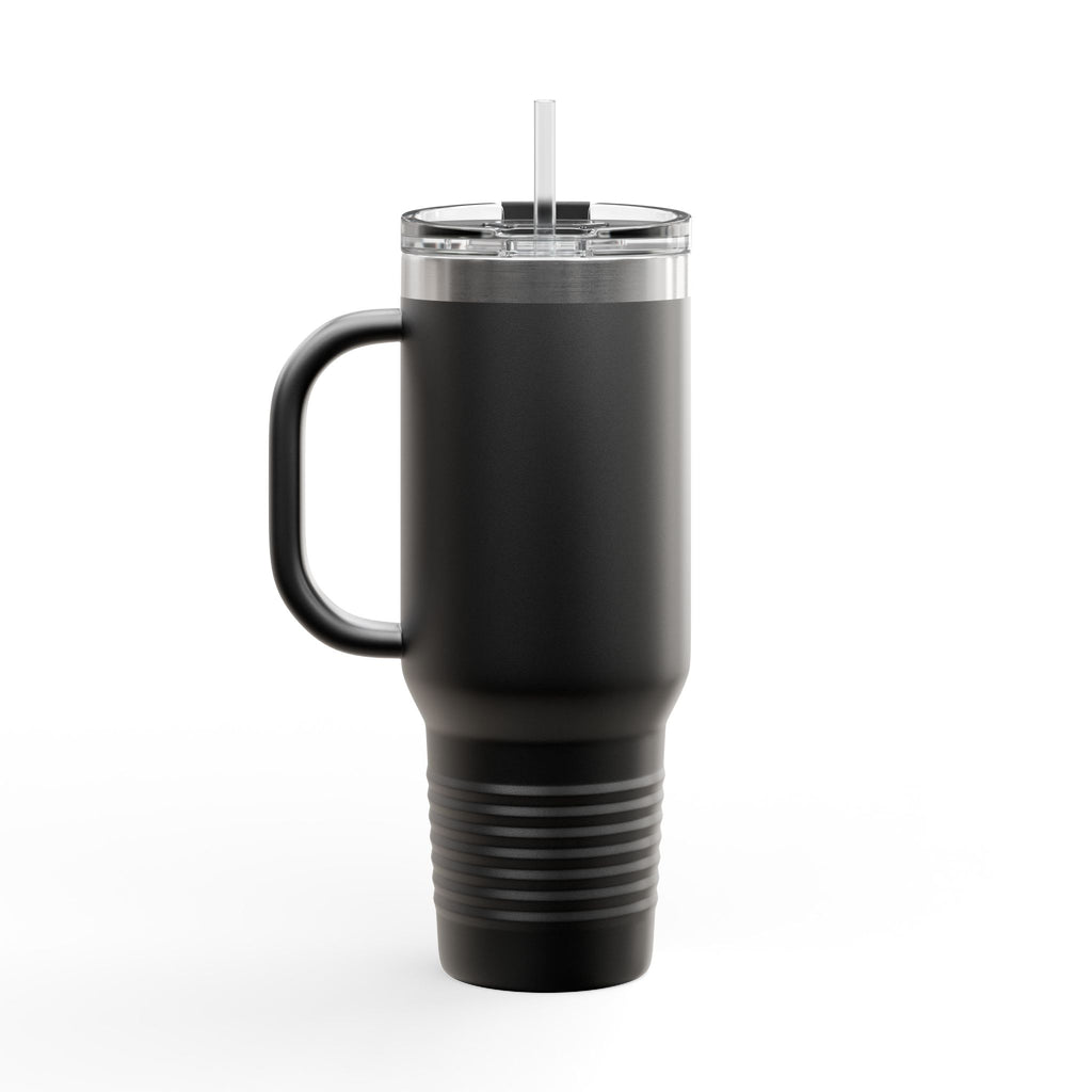 40oz Insulated Travel Mug — Nordic Adventure Stainless Steel Tumbler with Straw & Handle